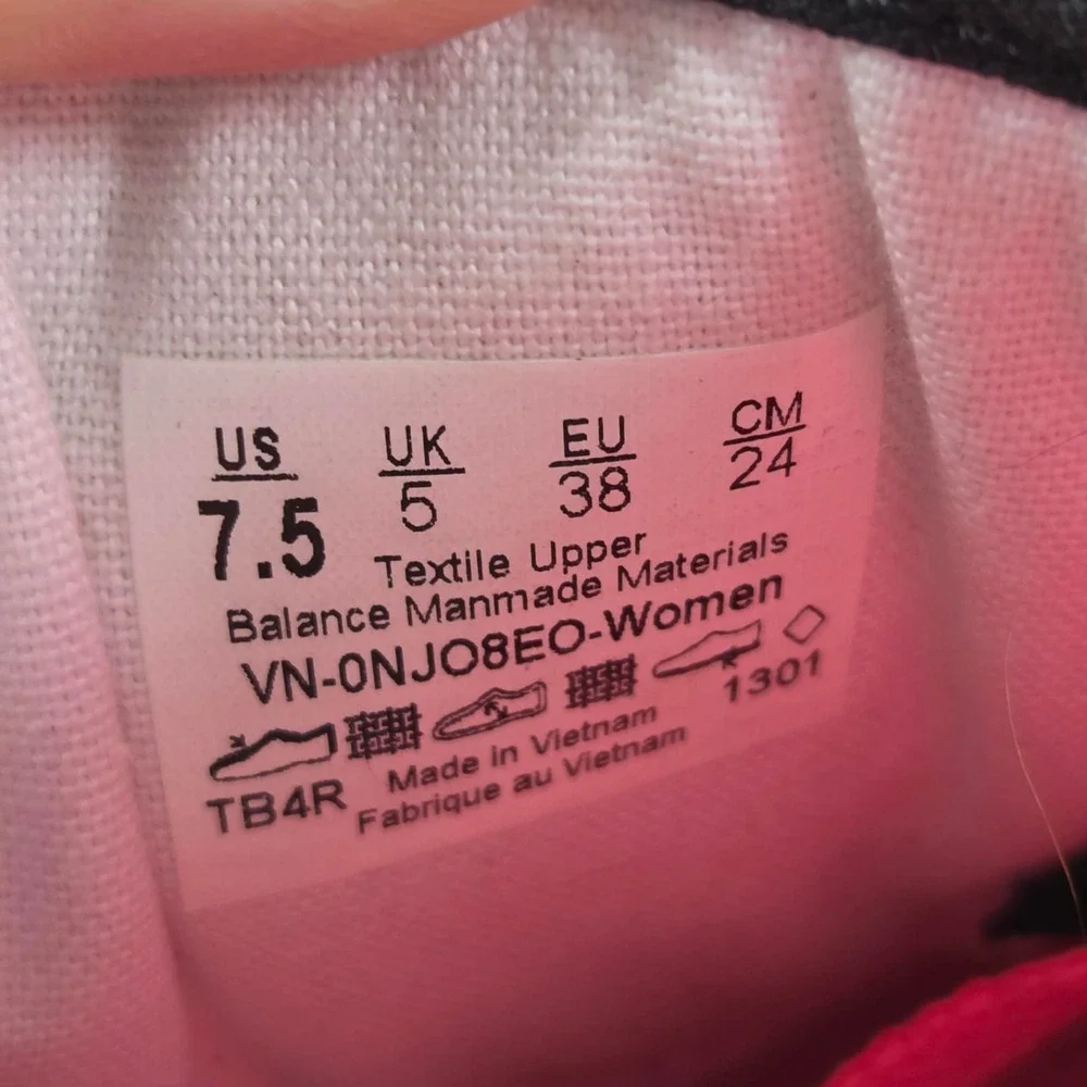 Vans Atwood Low Zebra Print Sneakers Womens 7.5 Black White Hot Pink Skate Shoes